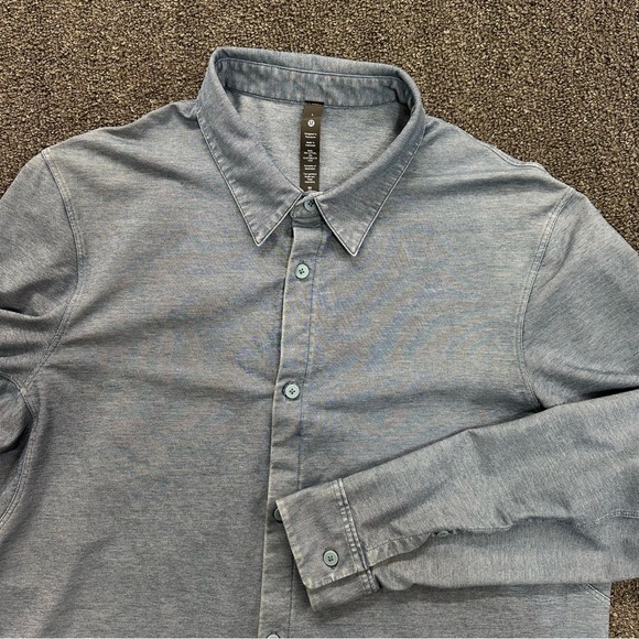 lululemon athletica Other - Lululemon Shirt Mens Large Blue Long Sleeve Button Up Stretch
